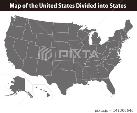 州ごとに分けられるアメリカ地図のグラフィック素材 州ごとに分けられるアメリカ地図のグラフィック素材 141306646