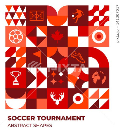Soccer Tournament Geometric Background Flat Soccer Tournament Geometric Background Flat 141307017