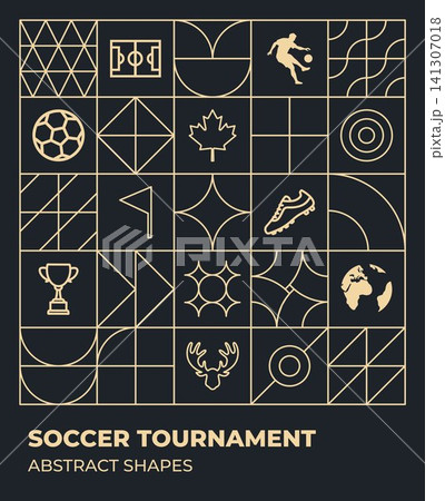 Soccer Tournament Geometric Outline Flat Soccer Tournament Geometric Outline Flat 141307018