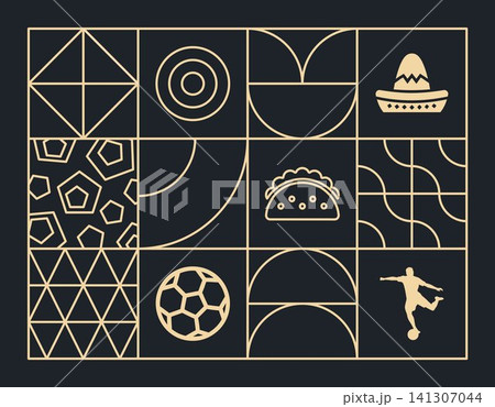 Design Green Football Minimal Geometric Outlines Design Green Football Minimal Geometric Outlines 141307044