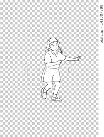 運動会で走る女の子のイラスト 運動会で走る女の子のイラスト 141307299