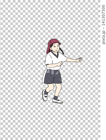 Illustration of a girl running at an athletic meet Illustration of a girl running at an athletic meet 141307300