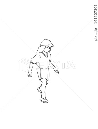 運動会で歩く男の子のイラスト 運動会で歩く男の子のイラスト 141307301