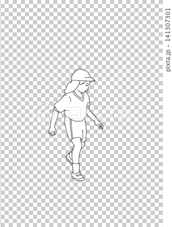 運動会で歩く男の子のイラスト 運動会で歩く男の子のイラスト 141307301