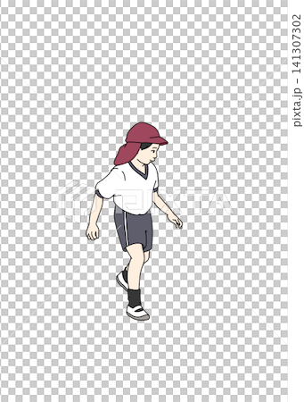 運動会で歩く男の子のイラスト 運動会で歩く男の子のイラスト 141307302