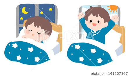 早寝早起きのイラスト 早寝早起きのイラスト 141307567