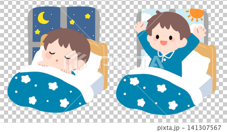 早寝早起きのイラスト 早寝早起きのイラスト 141307567