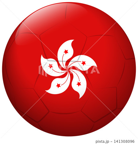 Soccer Ball with Hong Kong Flag Design Vector Illustration Soccer Ball with Hong Kong Flag Design Vector Illustration 141308096