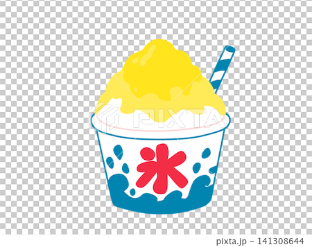 かわいいかき氷のイラスト(レモン) かわいいかき氷のイラスト(レモン) 141308644