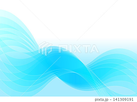流れる水色の抽象的な曲線 流れる水色の抽象的な曲線 141309191