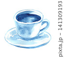 水墨画風のコーヒーカップのイラスト 141309193