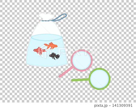 Goldfish scooping illustration Goldfish scooping illustration 141309391