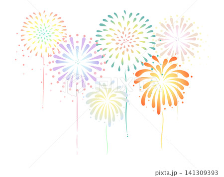 カラフルな花火のベクターイラスト カラフルな花火のベクターイラスト 141309393