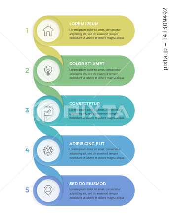 Five Step Vertical Infographic Template 141309492