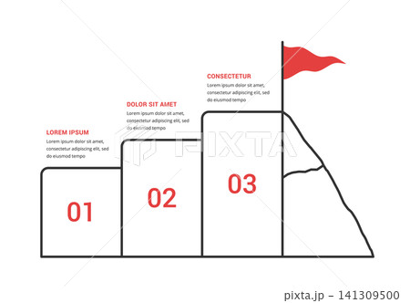 Three Steps to Mountain Peak Success Infographic Template 141309500