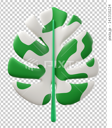3D Monstera deliciosa Alba leaf, isolated on background. Tropical botanical leaf perfect for summer, eco products, wellness, nature, decor, stickers, cosmetic, wellness projects. 3d render 3D Monstera deliciosa Alba leaf, isolated on background. Tropical botanical leaf perfect for summer, eco products, wellness, nature, decor, stickers, cosmetic, wellness projects. 3d render 141310224