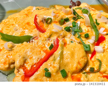 タイ料理・クンニムパッポンカリー(エビのたまごカレー炒め) タイ料理・クンニムパッポンカリー(エビのたまごカレー炒め) 141310411