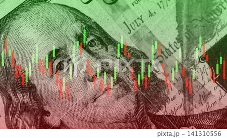 Chart showing money trends with coins and the impact of recession on finances Chart showing money trends with coins and the impact of recession on finances 141310556