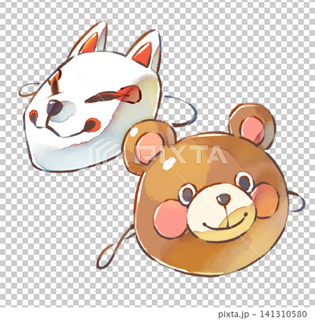 Mask / Summer festival / Classic / Fox / Bear / Illustration material / PNG material Mask / Summer festival / Classic / Fox / Bear / Illustration material / PNG material 141310580