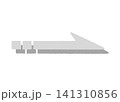 クレヨンで書いたような右向きの矢印（影つき） 141310856