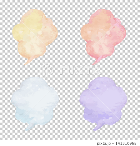 Colorful watercolor-style speech bubble set Colorful watercolor-style speech bubble set 141310968