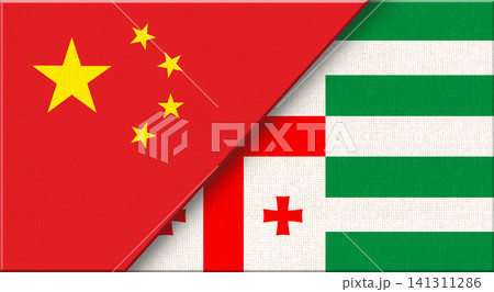 Illustration of Double flag of China and Abkhazia on fabric texture Illustration of Double flag of China and Abkhazia on fabric texture 141311286