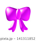 ぷっくりしたピンクのリボンアイコン 141311852