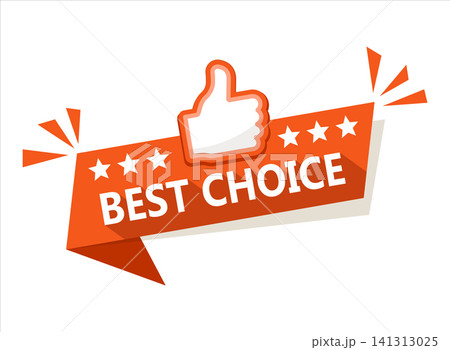 Best choice badge icon in flat style. Shopping discount vector illustration on isolated background. Promotion label sign business concept. Best choice badge icon in flat style. Shopping discount vector illustration on isolated background. Promotion label sign business concept. 141313025