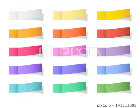 Paper notes icon set collection in flat style. Notebook with clip vector illustration on isolated background. Blank sticker sign business concept. 141313099