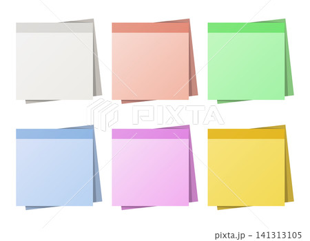 Paper notes icon set collection in flat style. Notebook with clip vector illustration on isolated background. Blank sticker sign business concept. 141313105