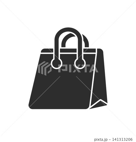 Shopping bag icon in flat style. Paper packet vector illustration on isolated background. Retail packaging sign business concept. Shopping bag icon in flat style. Paper packet vector illustration on isolated background. Retail packaging sign business concept. 141313206