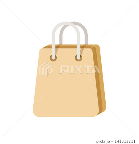 Shopping bag icon in flat style. Paper packet vector illustration on isolated background. Retail packaging sign business concept. Shopping bag icon in flat style. Paper packet vector illustration on isolated background. Retail packaging sign business concept. 141313211