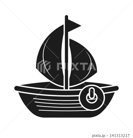 Sailboat icon in flat style. Ship vector illustration on isolated background. Boat sign business concept. Sailboat icon in flat style. Ship vector illustration on isolated background. Boat sign business concept. 141313217