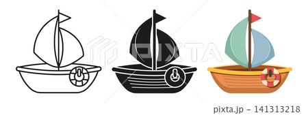 Sailboat icon set collection in flat style. Ship vector illustration on isolated background. Boat sign business concept. Sailboat icon set collection in flat style. Ship vector illustration on isolated background. Boat sign business concept. 141313218