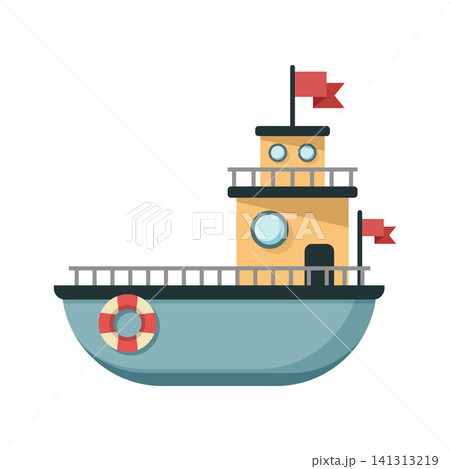 Boat icon in flat style. Ship vector illustration on isolated background. Boat sign business concept. Boat icon in flat style. Ship vector illustration on isolated background. Boat sign business concept. 141313219