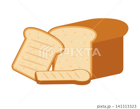 Toast bread slice icon in flat style. Breakfast food vector illustration on isolated background. Bread bakery sign business concept. Toast bread slice icon in flat style. Breakfast food vector illustration on isolated background. Bread bakery sign business concept. 141313323