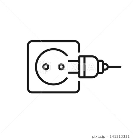Electric sockets icon in outline stroke flat style. Electricity plug vector illustration on isolated background. Voltage cable sign business concept. Electric sockets icon in outline stroke flat style. Electricity plug vector illustration on isolated background. Voltage cable sign business concept. 141313331