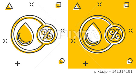 Humidity icon in comic style. Climate vector cartoon illustration on white isolated background. Temperature forecast business concept splash effect. Humidity icon in comic style. Climate vector cartoon illustration on white isolated background. Temperature forecast business concept splash effect. 141314191