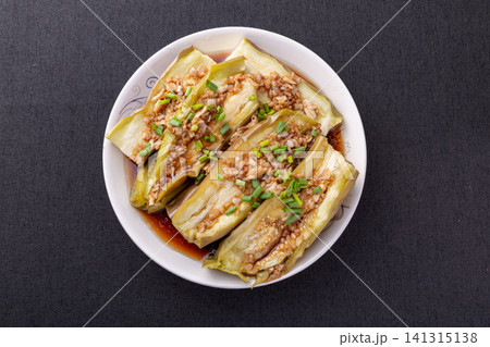 cold steamed eggplant salad with garlic, chili and soy dressing cold steamed eggplant salad with garlic, chili and soy dressing 141315138