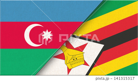 Double Flag of Azerbaijan and Zimbabwe on Fabric Texture Double Flag of Azerbaijan and Zimbabwe on Fabric Texture 141315317