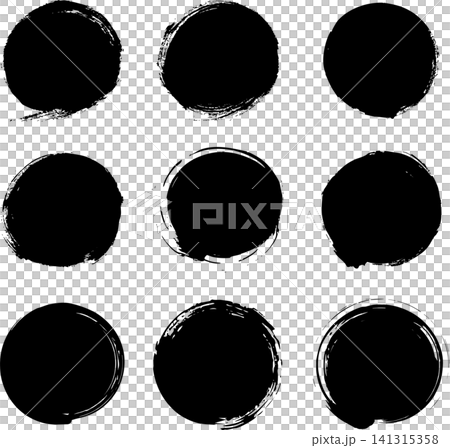 Brush-drawn circular background design material set 141315358