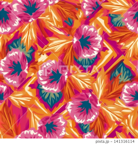 This vibrant and bright floral pattern featuring unique geometric designs is truly perfect for textiles and decor items 141316114