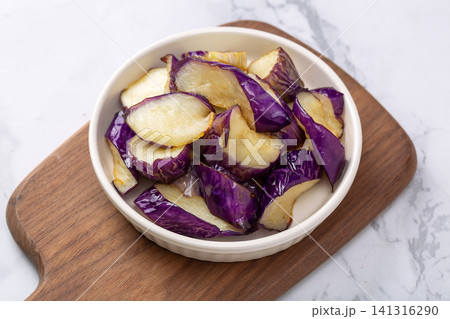 deep Fried Eggplant Slices Ingredient for Traditional Chinese Di San Xian deep Fried Eggplant Slices Ingredient for Traditional Chinese Di San Xian 141316290