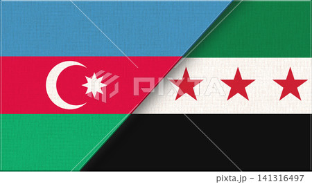 Azerbaijani and Syrian flag in one. Azerbaijani - Syrian relations. 141316497