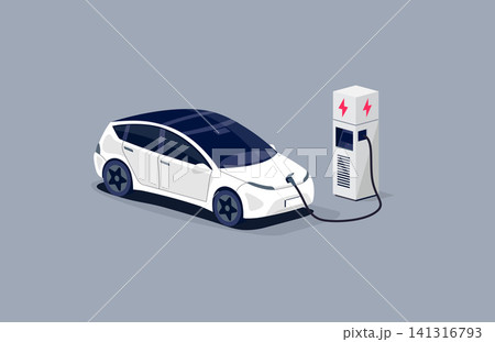 Modern Electric Car Charging Parking at the Charger Station 141316793