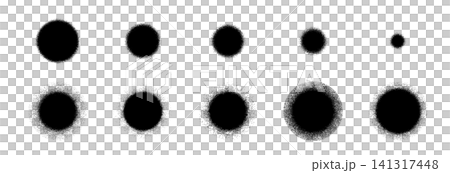 A collection of granular gradient pattern illustrations: Circular, rough noise grunge material, particle brush texture. A collection of granular gradient pattern illustrations: Circular, rough noise grunge material, particle brush texture. 141317448