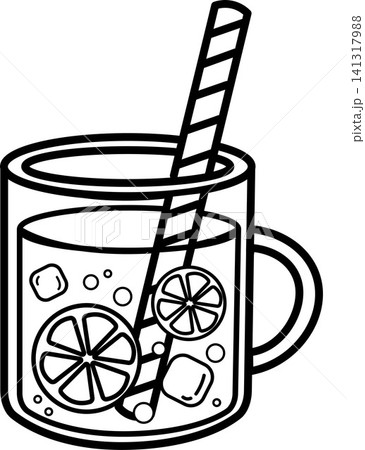 Tropical drink coloring page illustration 141317988