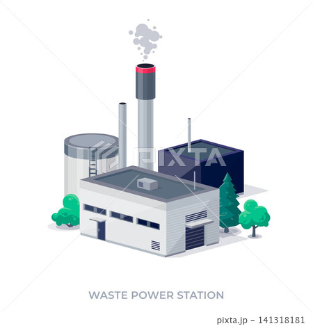 Waste-to-energy power plant station. Waste-to-energy power plant station. 141318181