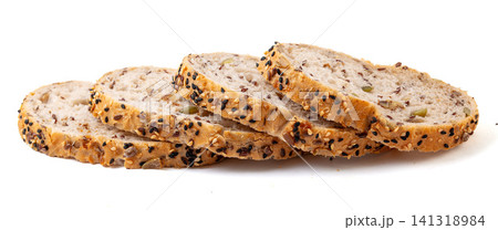 slices of artisanal European sourdough bread with flaxseed and walnut slices of artisanal European sourdough bread with flaxseed and walnut 141318984