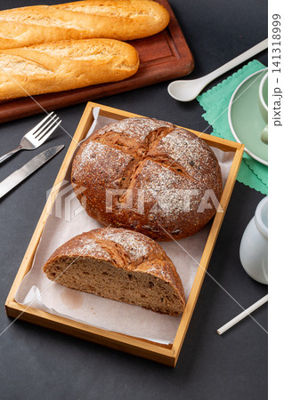whole rye malt multigrain bread loaves with cereal seeds dusting whole rye malt multigrain bread loaves with cereal seeds dusting 141318999